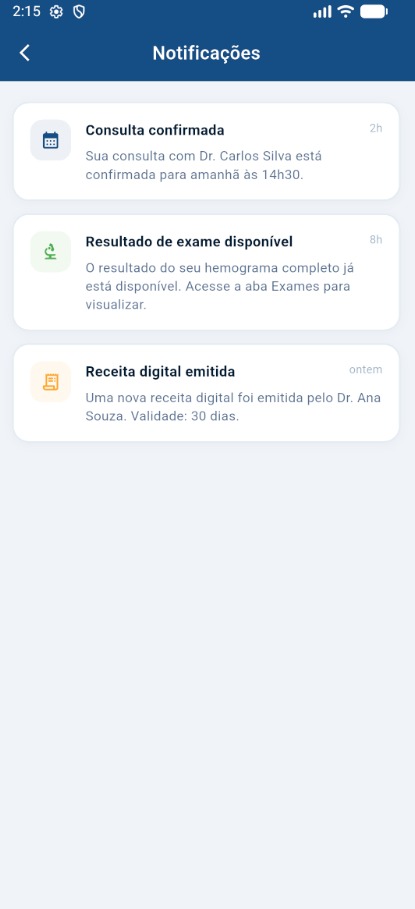 App Paciente - Receita